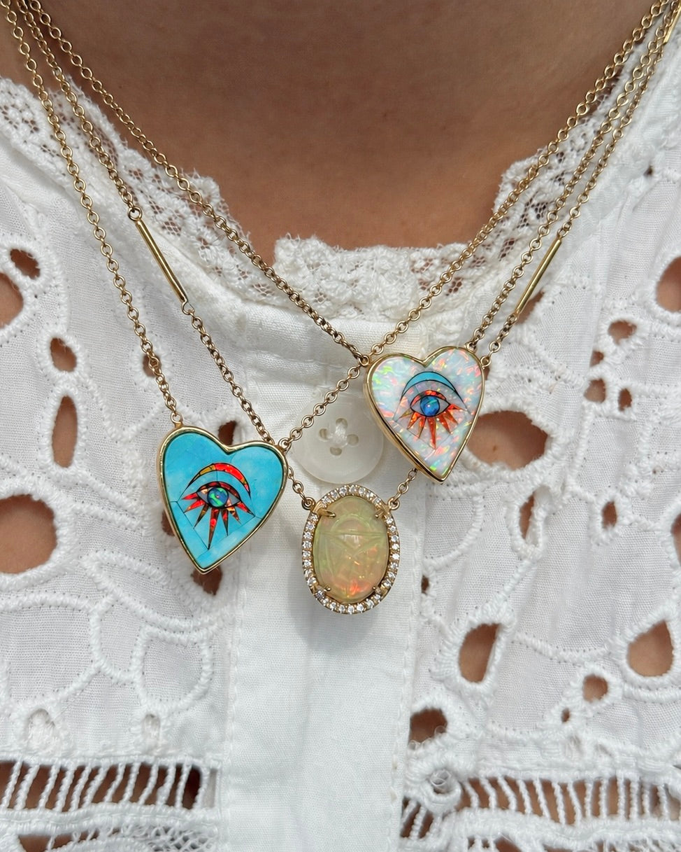 Evil Eye Turquoise Inlay Necklace