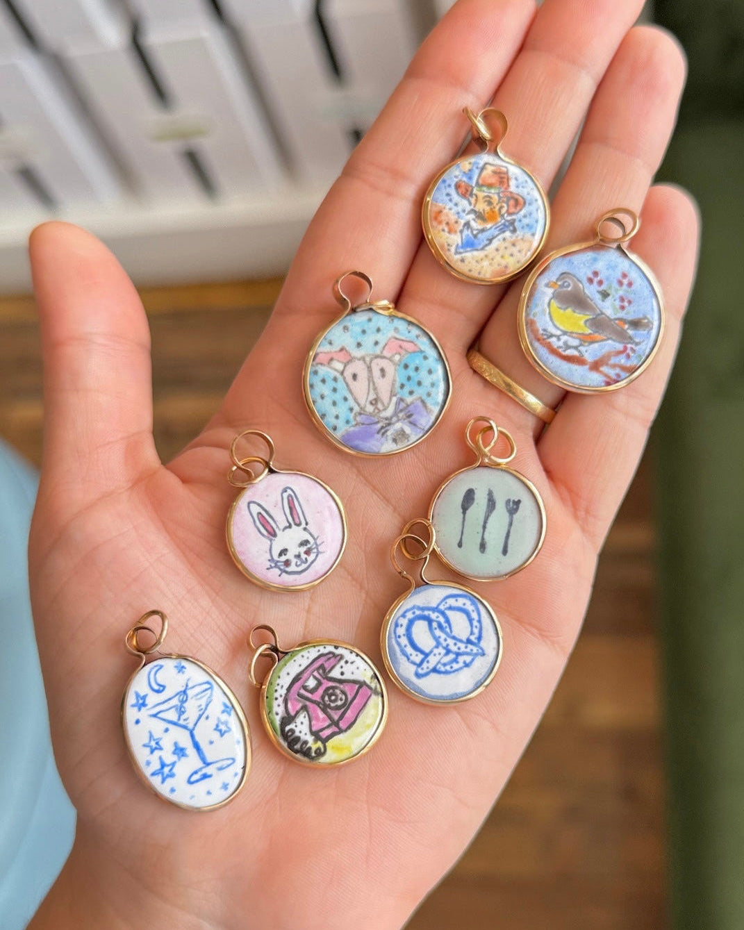 Enamel Pendants