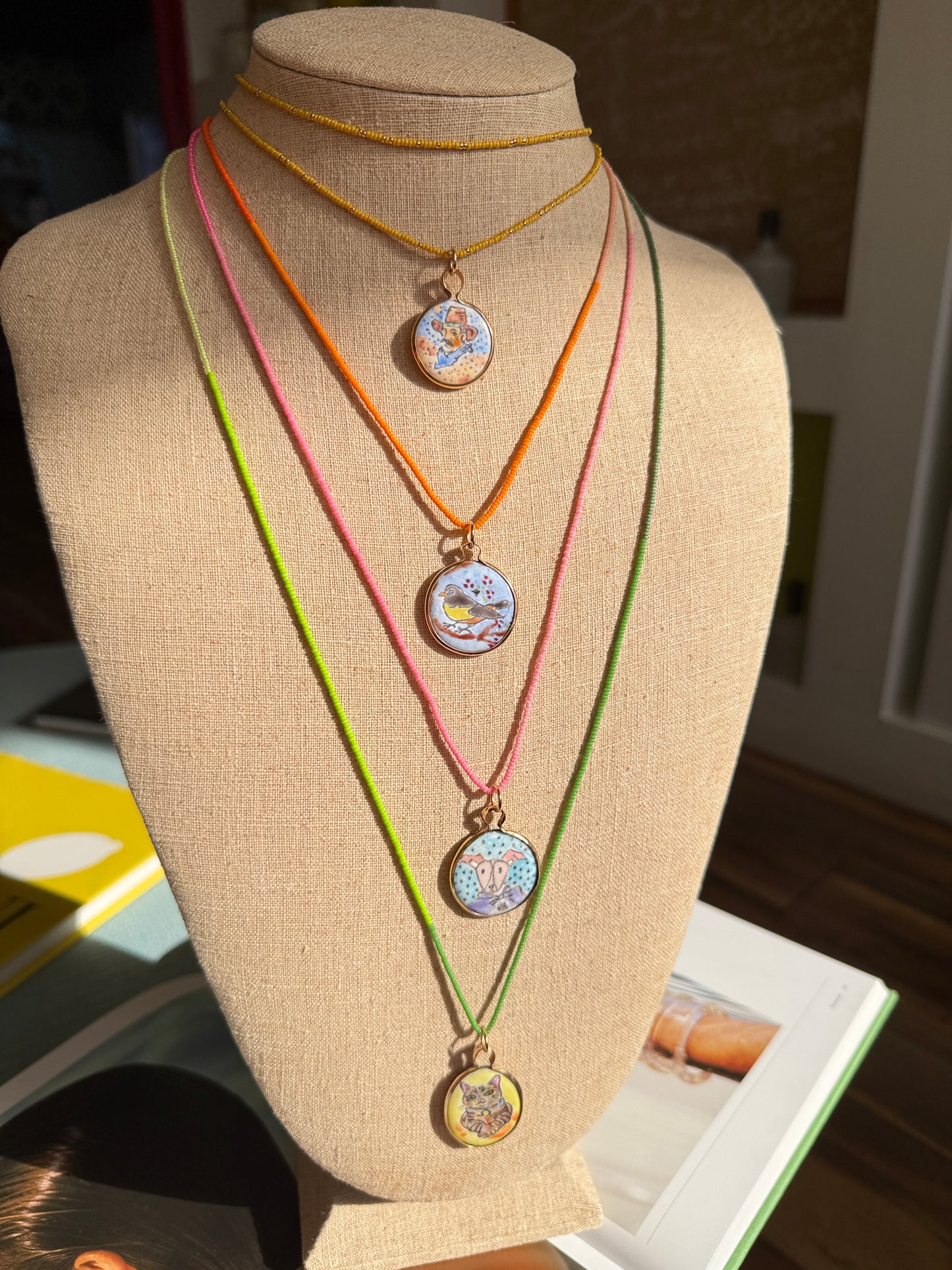 30" Ombré Color Seed Beads Necklace