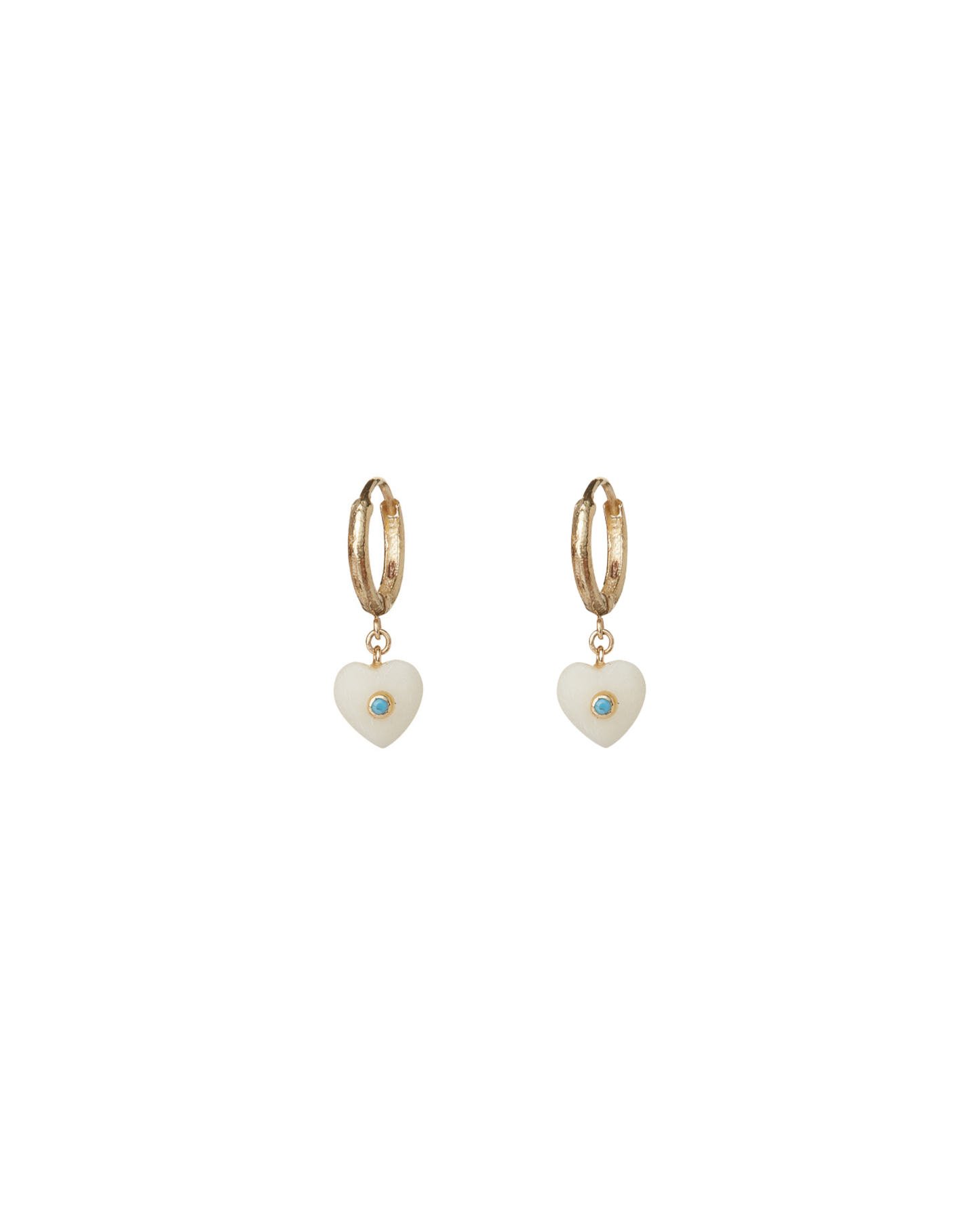 LOLA Turquoise Heart Hoops Earrings