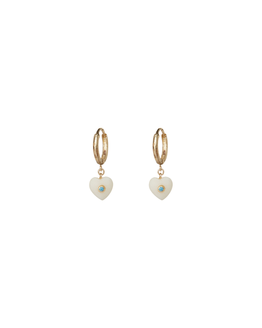 LOLA Turquoise Heart Hoops Earrings