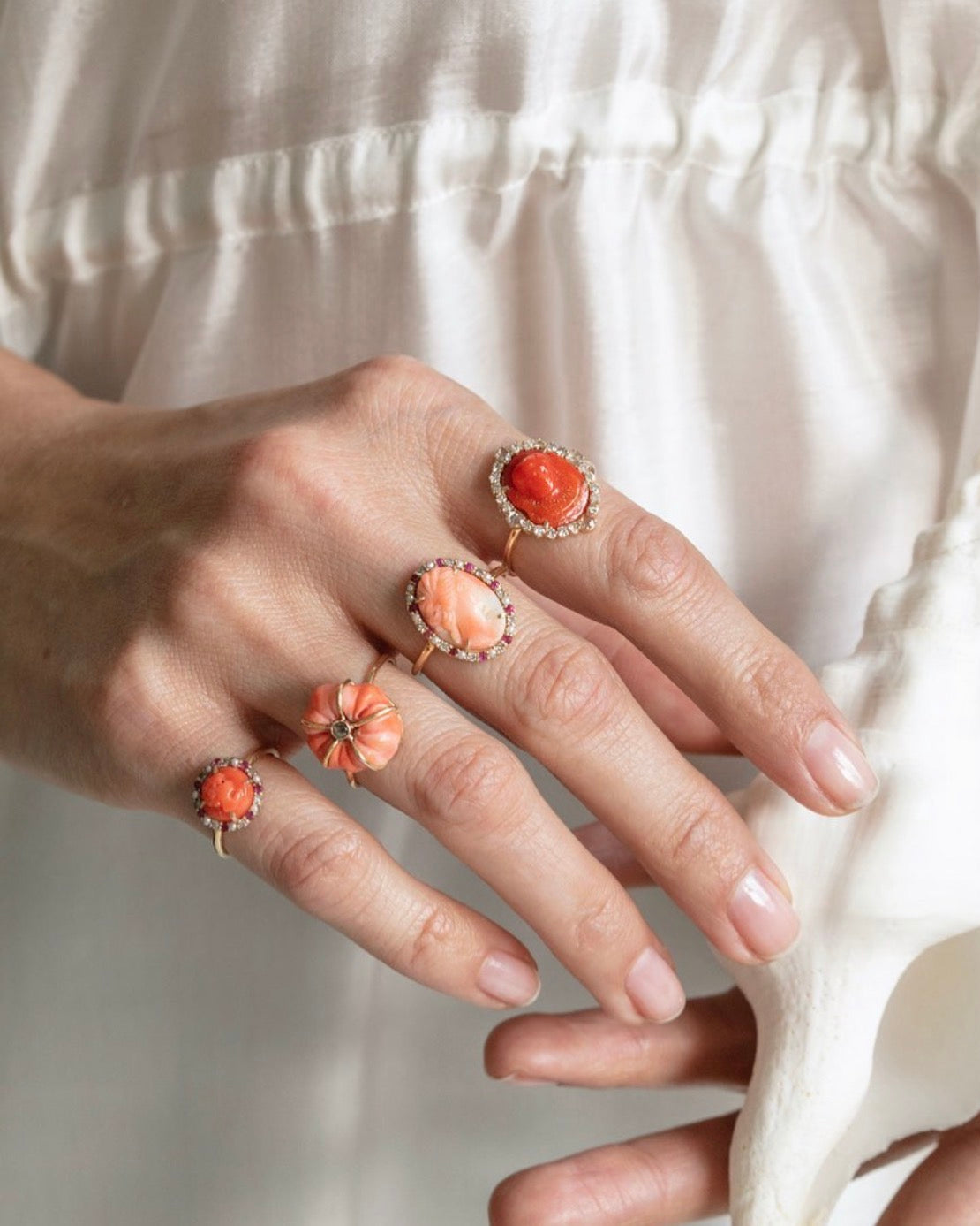 CAMEO Coral Ring