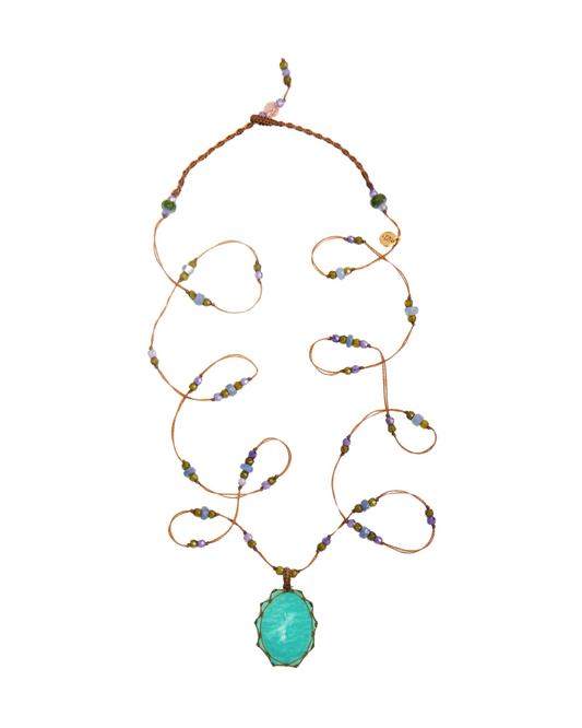 Long Tibetan Amazonite Pendant