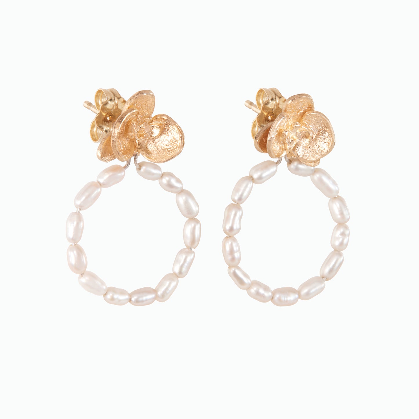 Orchid Pearl Hoop Earrings