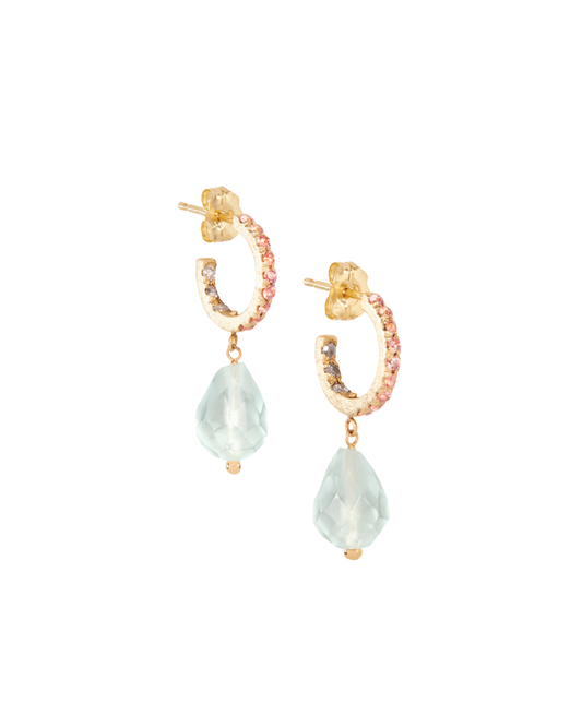 Aquamarine Drop Hoops