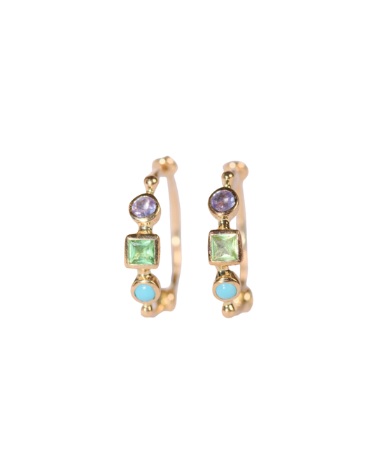 Multi Gem N°2 Hoop Earrings