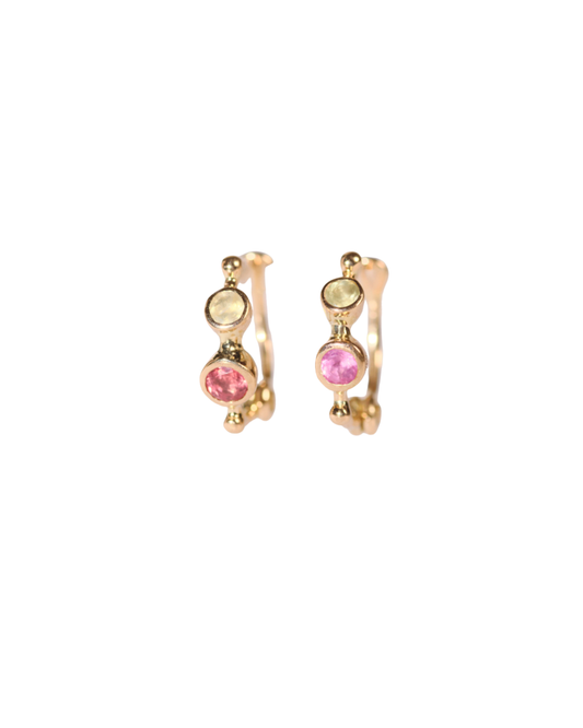 Multi Gem N°2  Small Hoop Earrings