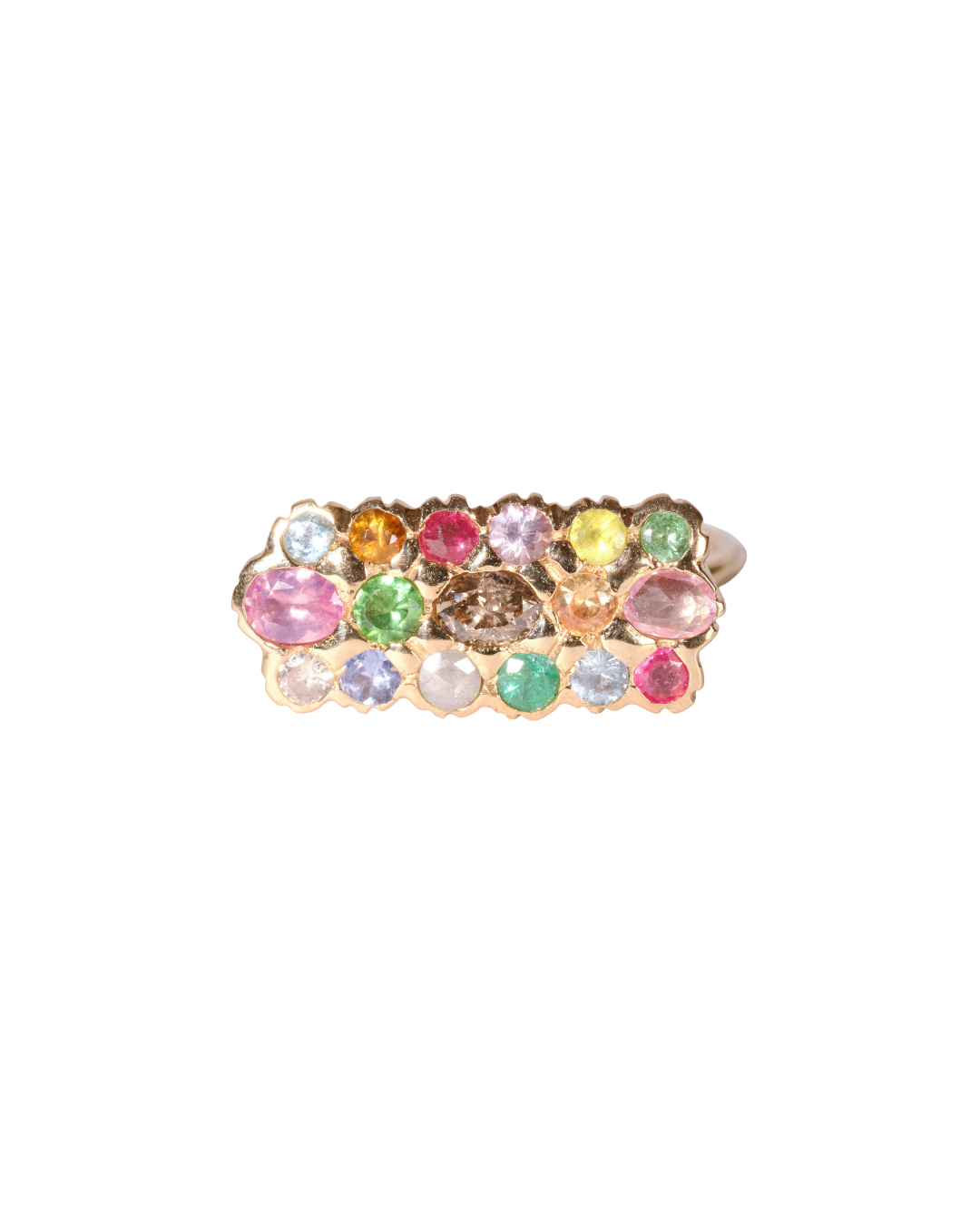 Fireworks Bar Mixed Gemstones Ring