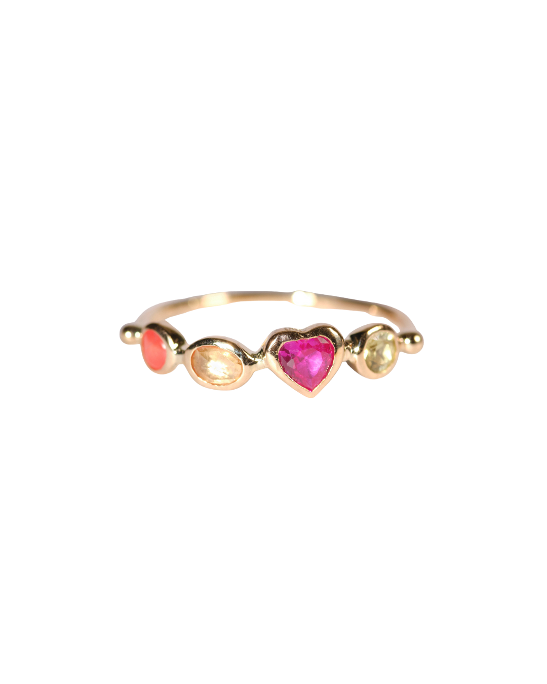 Multi Gemstone heart Ring