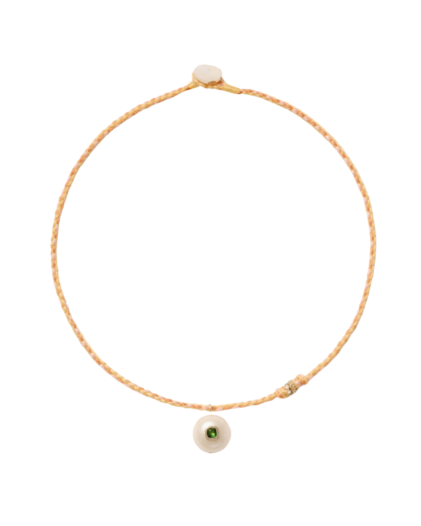 EDDIE Pearl & Green Diopside Necklace