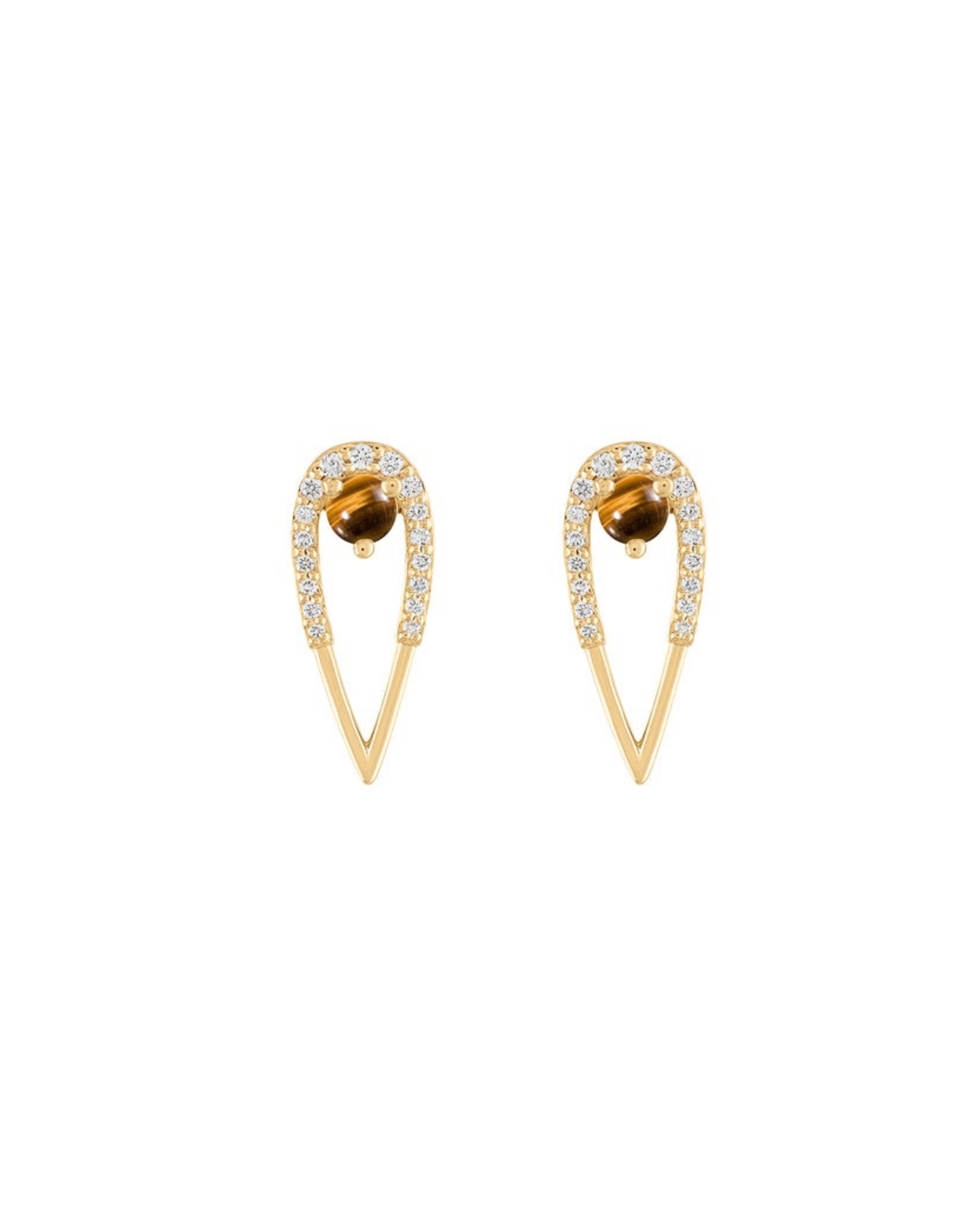 Peacock Tiger's Eye Studs