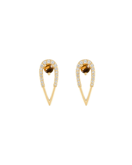 Peacock Tiger's Eye Studs