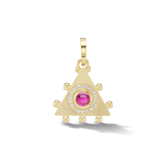 Triangle Rubellite Charm