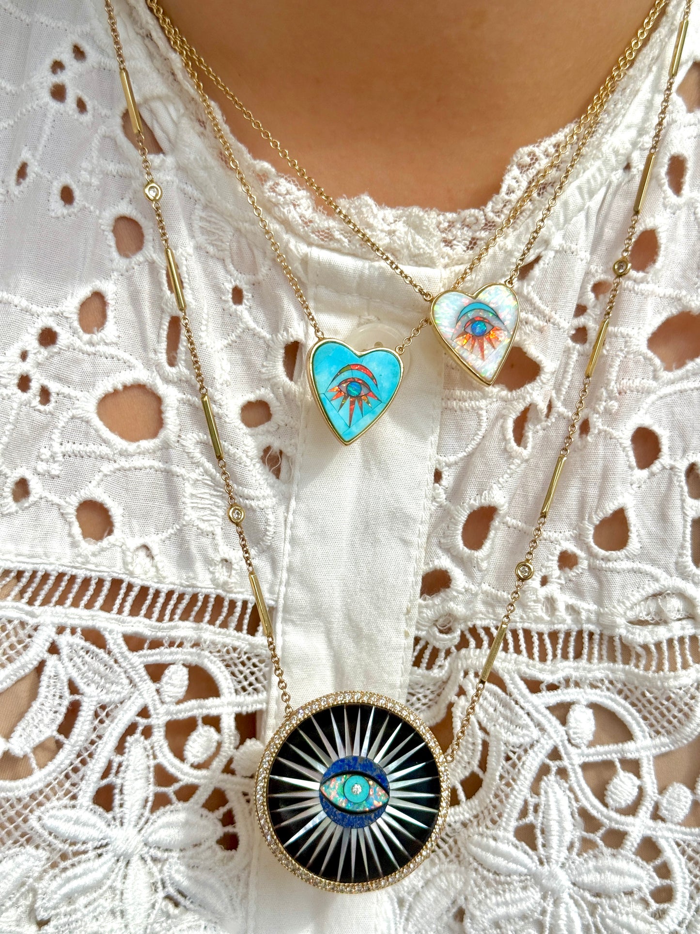 Protective Eye Inlay Pendant Necklace