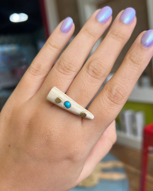 Antler with Turquoise Ring