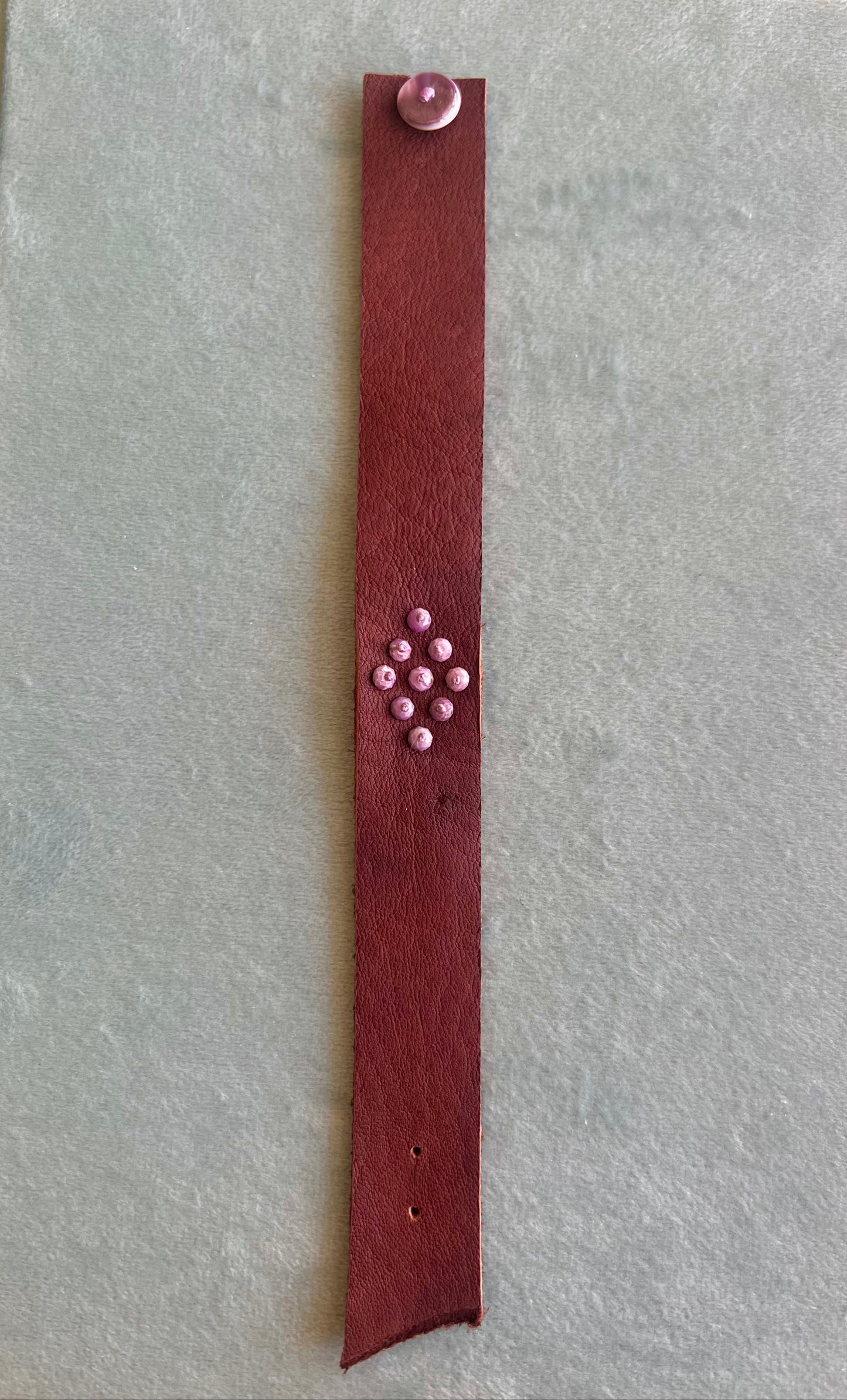Phosphosiderite Brown Leather Bracelet