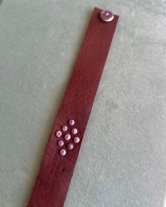 Phosphosiderite Brown Leather Bracelet