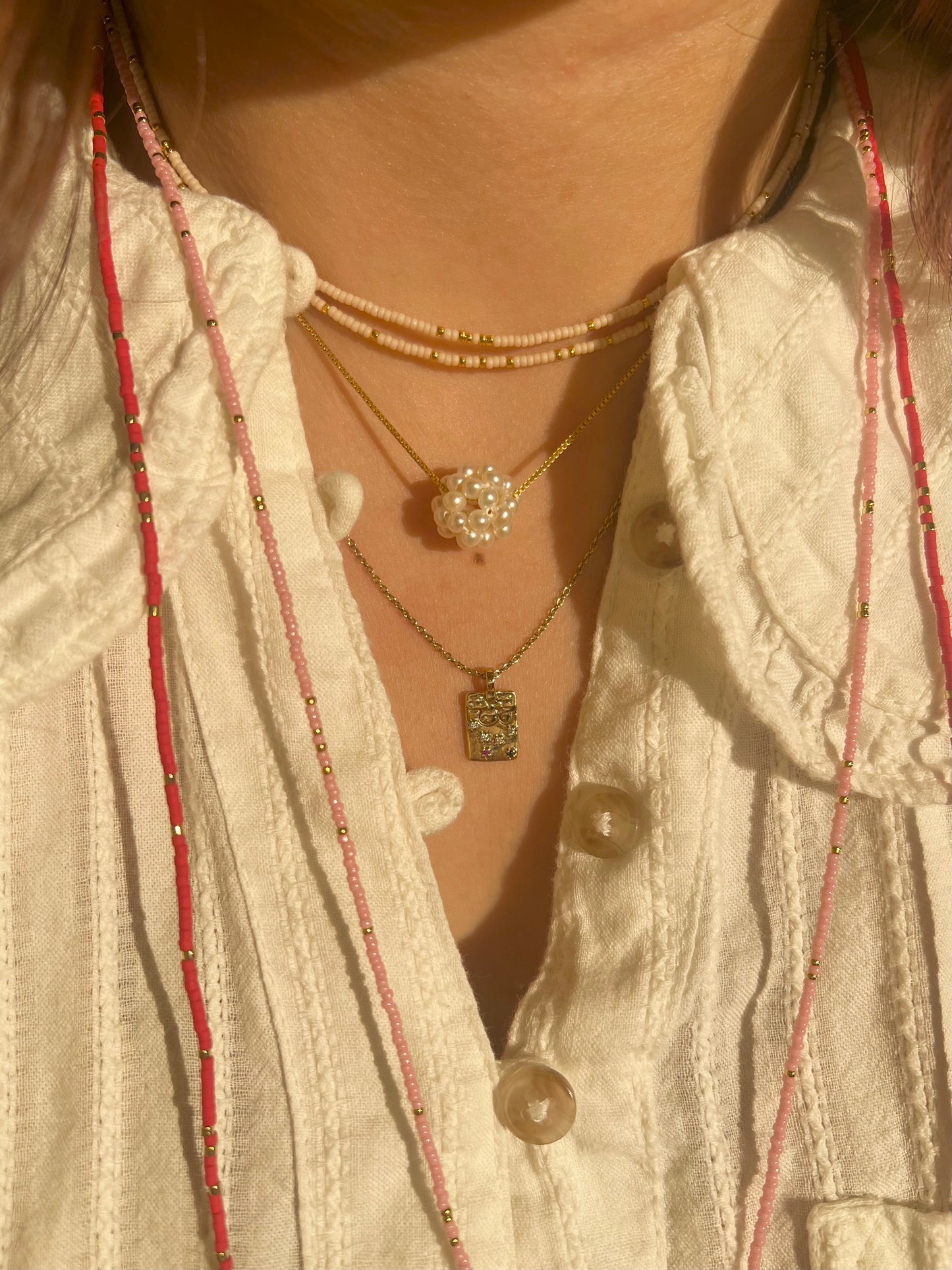 Woven Pearl Cluster Necklace