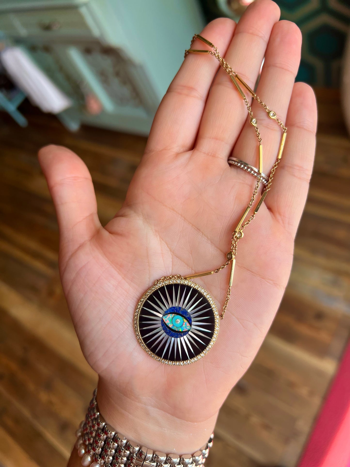 Protective Eye Inlay Pendant Necklace
