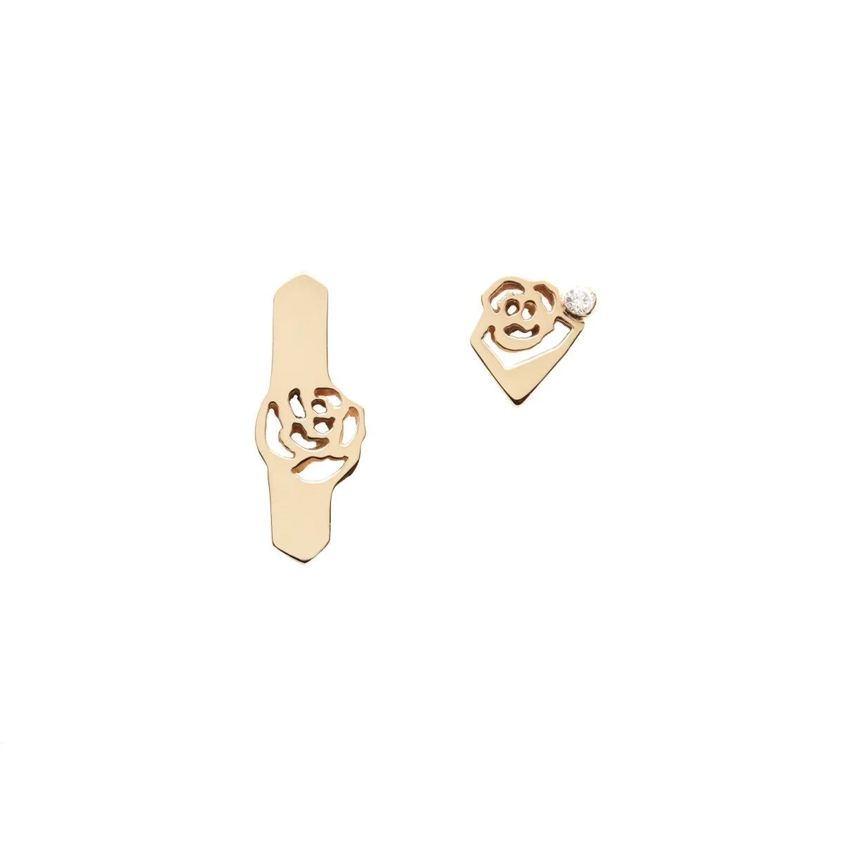 Rose Bar Stud Earrings