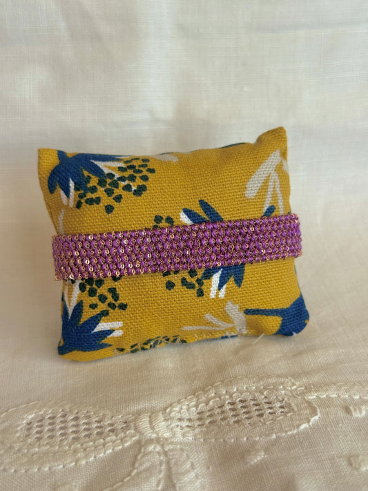 Textured Woven Wide Bracelet - Violet