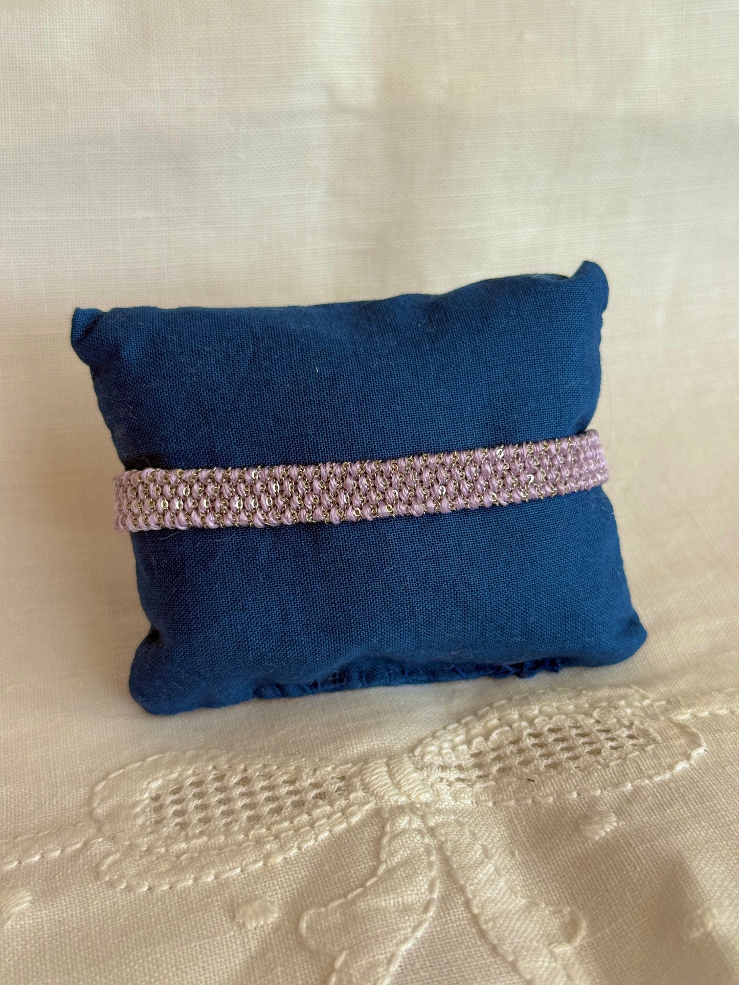 Textured Woven Bracelet - Lilac