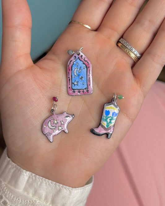 Enamel Gem Pendants