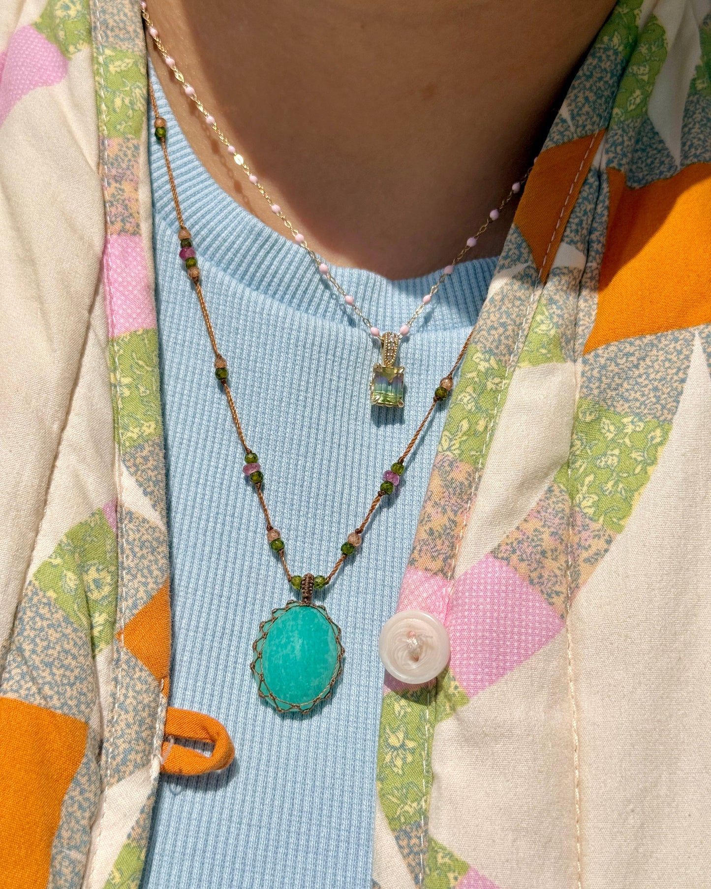Short Tibetan Amazonite Pendant
