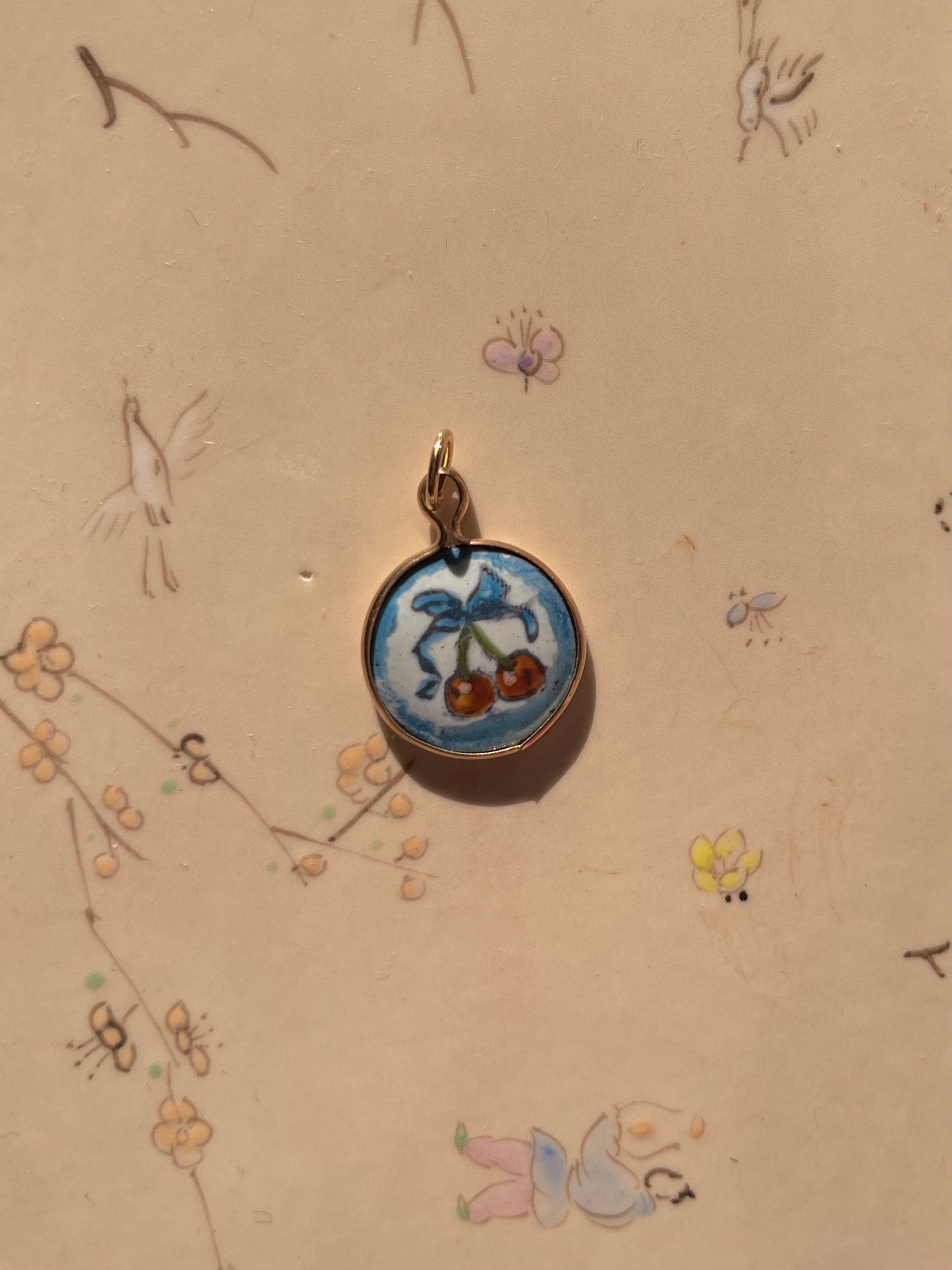 Cherry Enamel Pendant