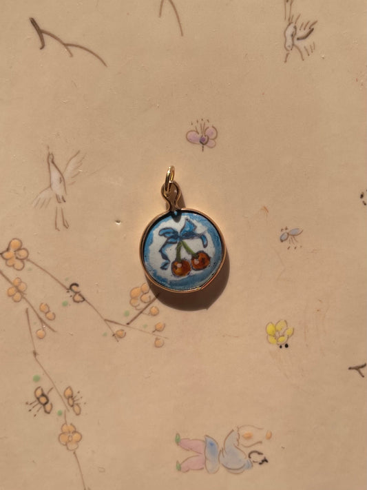 Cherry Enamel Pendant