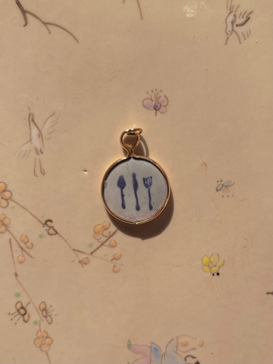 Silverware Enamel Pendant