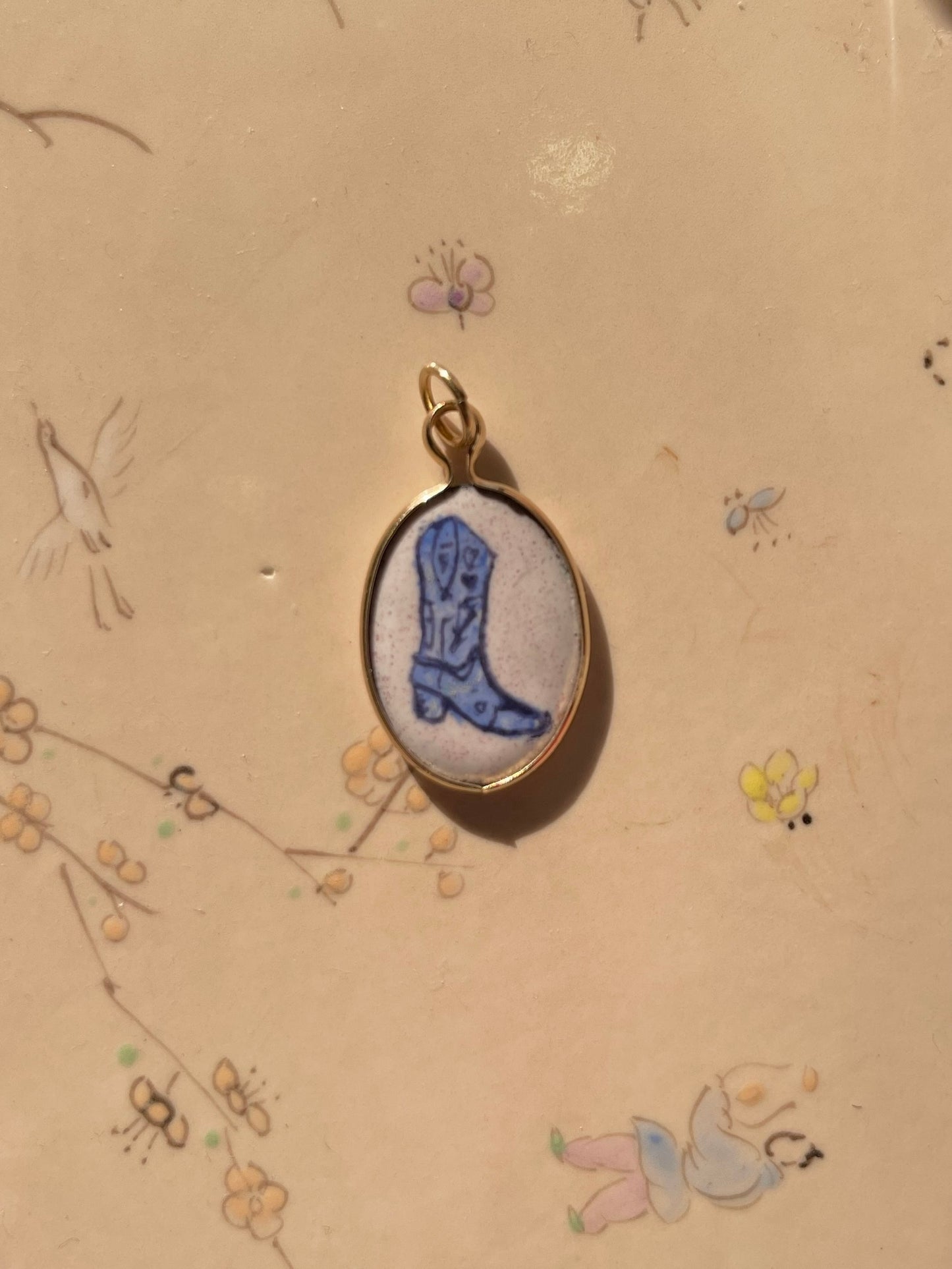 Cowboy Boot Enamel Pendant