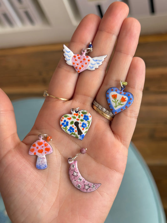Enamel Gem Pendants
