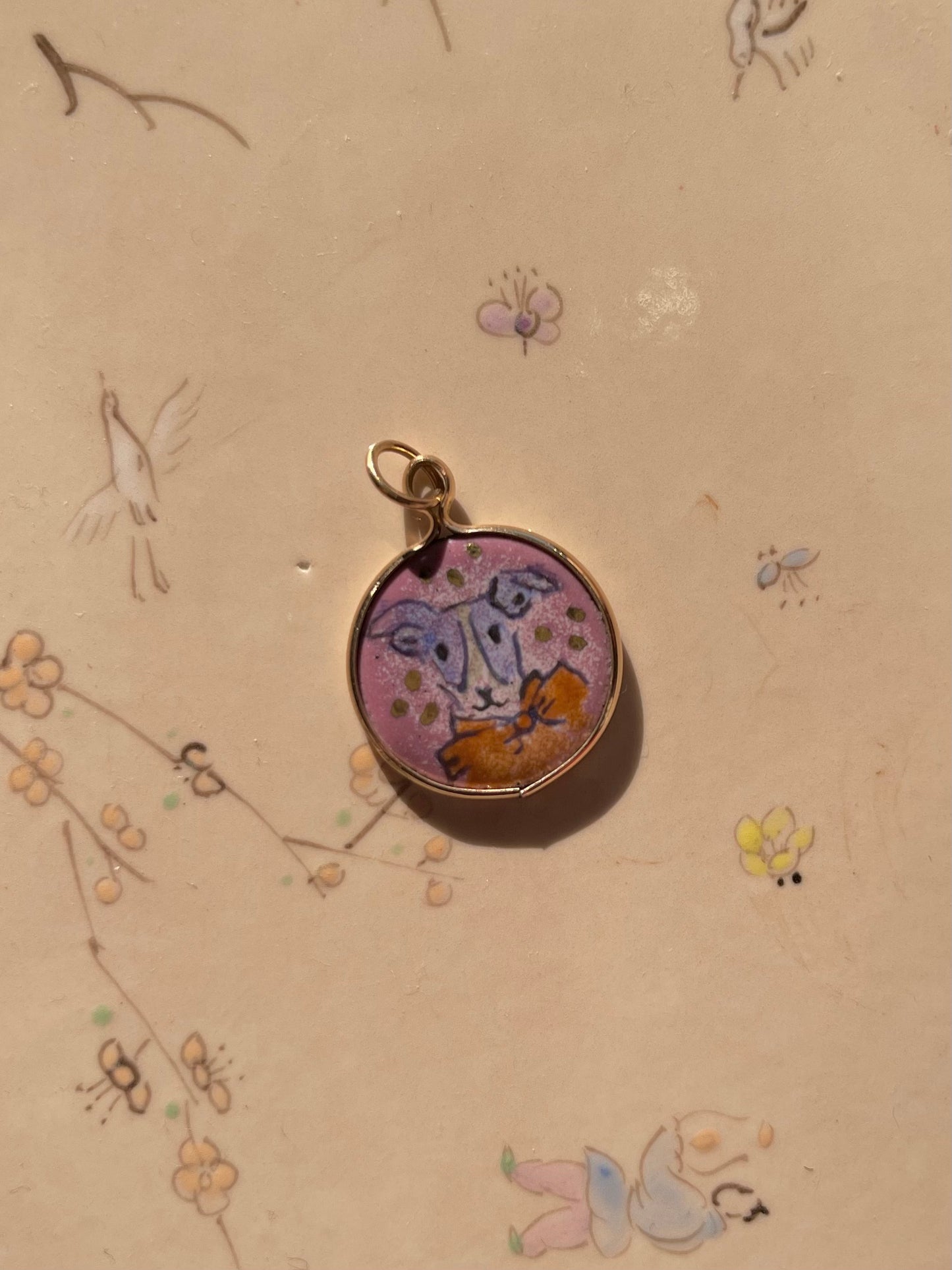 Dog Portrait Enamel Pendant