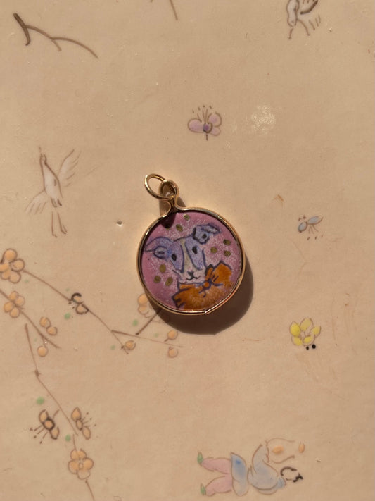 Dog Portrait Enamel Pendant
