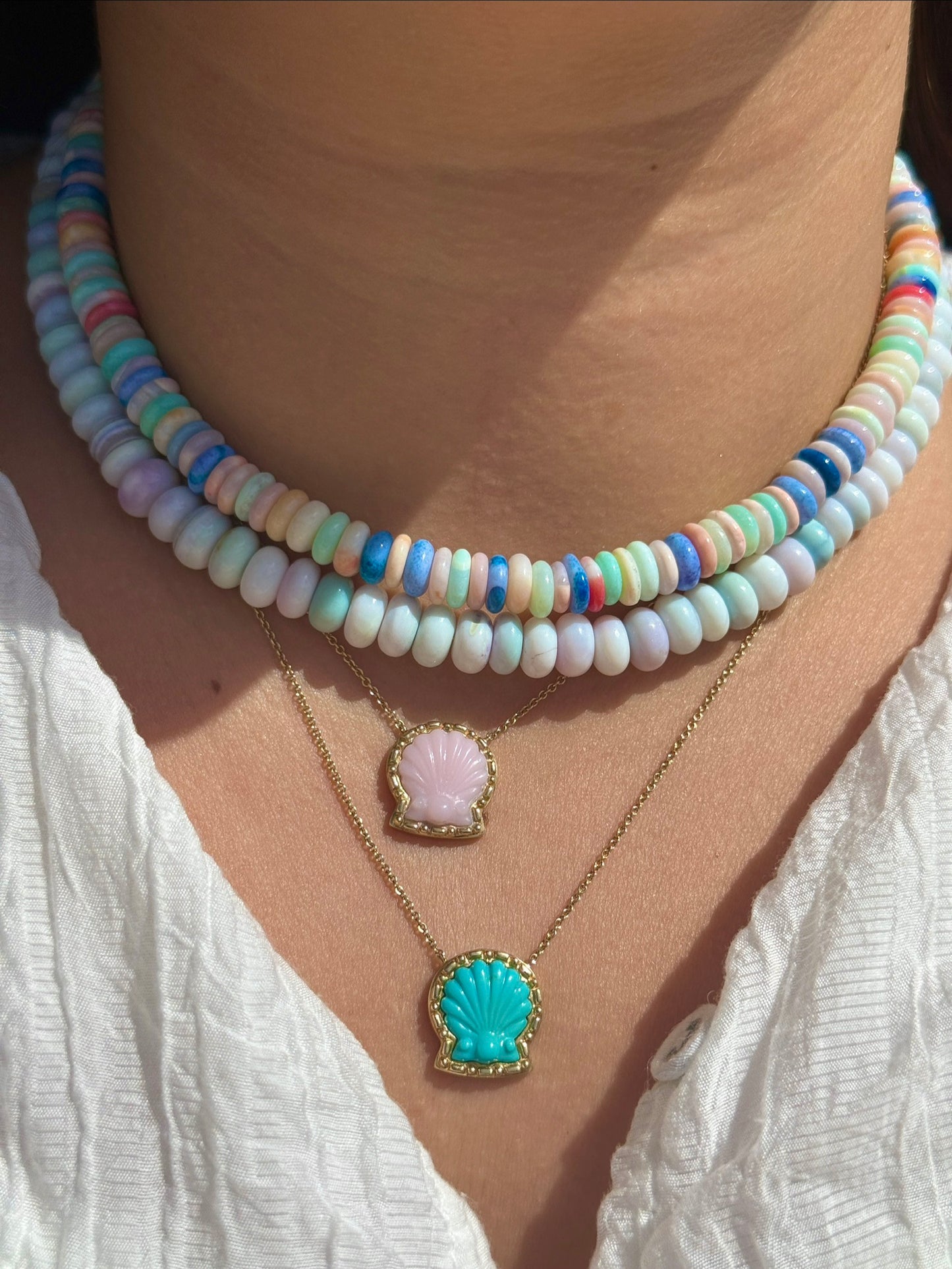 Multicolor Opal Beaded Necklace