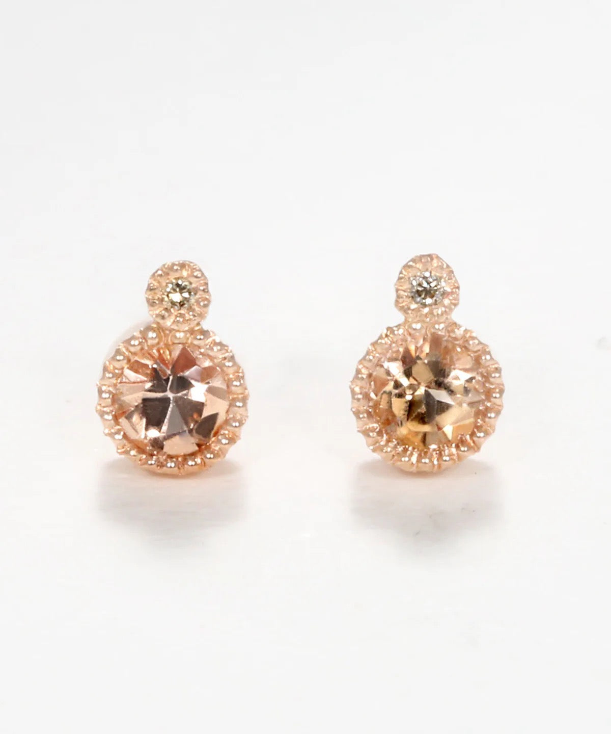 Peach Topaz Studs