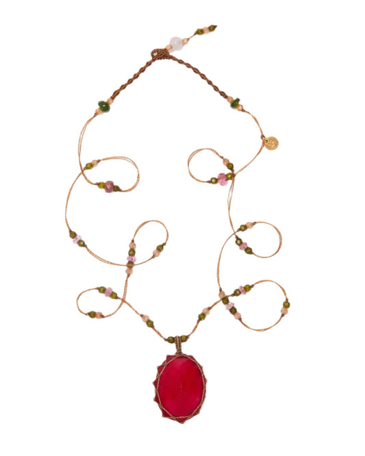 Short Tibetan Rubellite Pendant