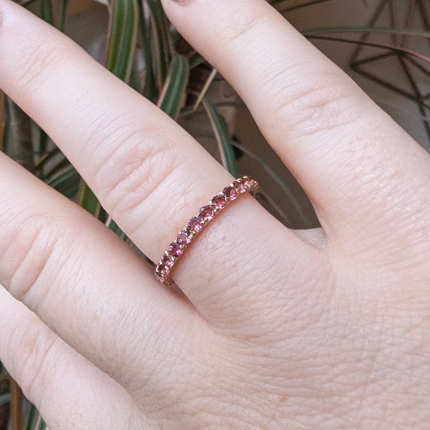 Pink Tourmaline Eternity Ring