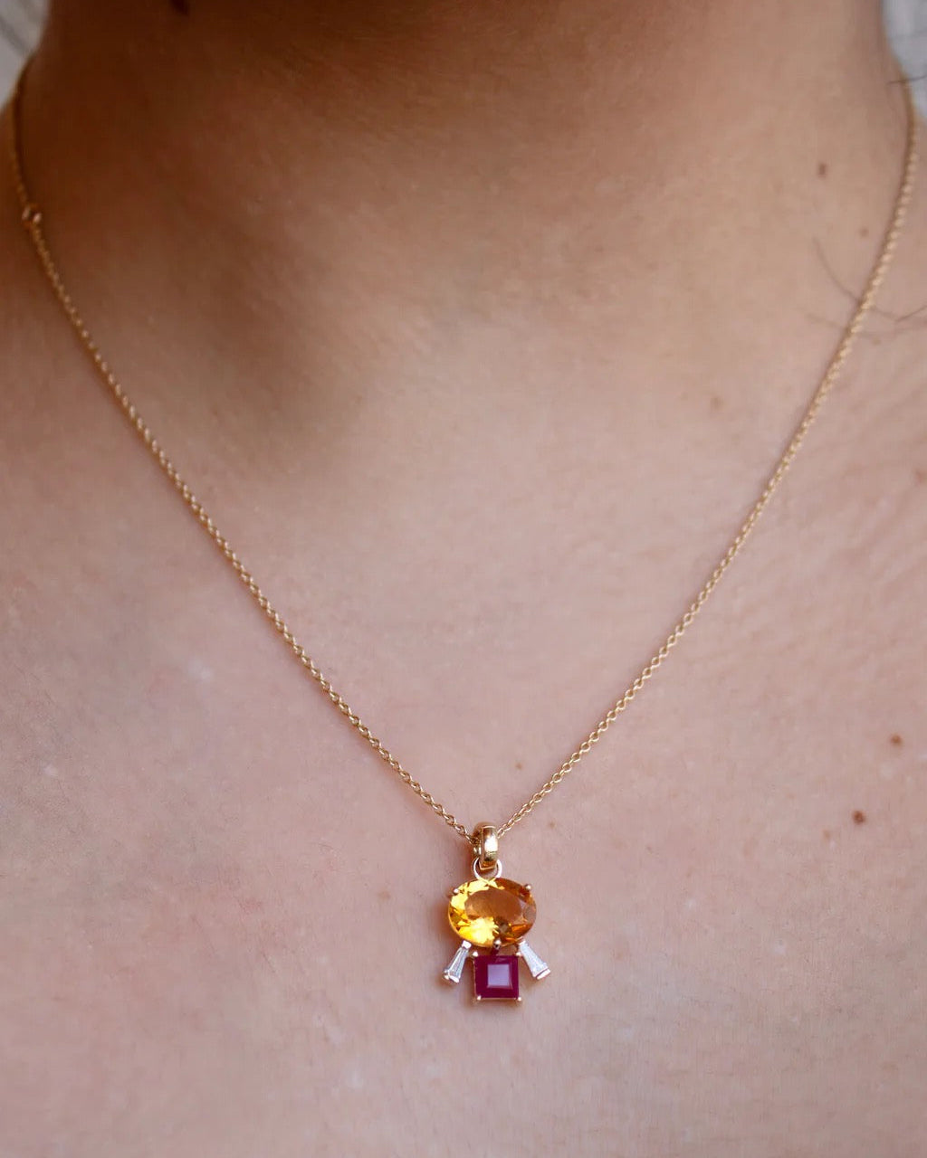 The Esmeralda Citrine and Ruby Charm