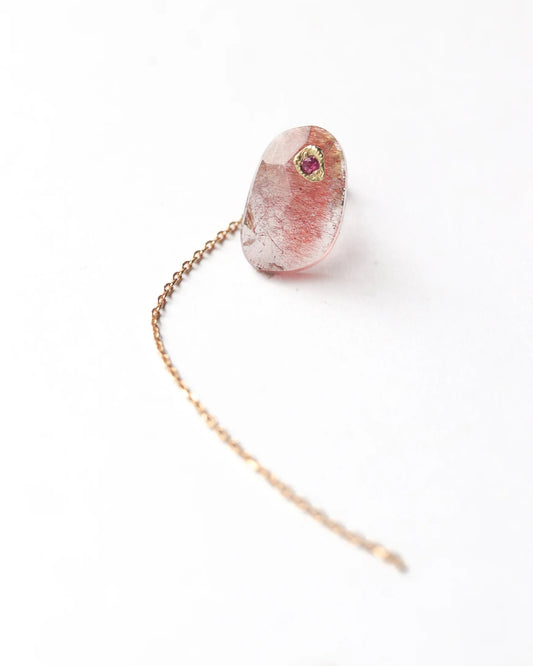Strawberry Quartz Flat Earrings