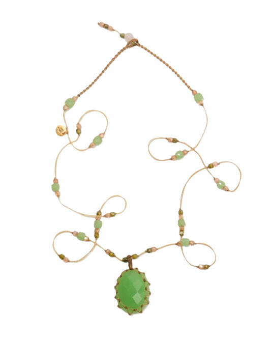 Long Tibetan Chrysoprase Pendant