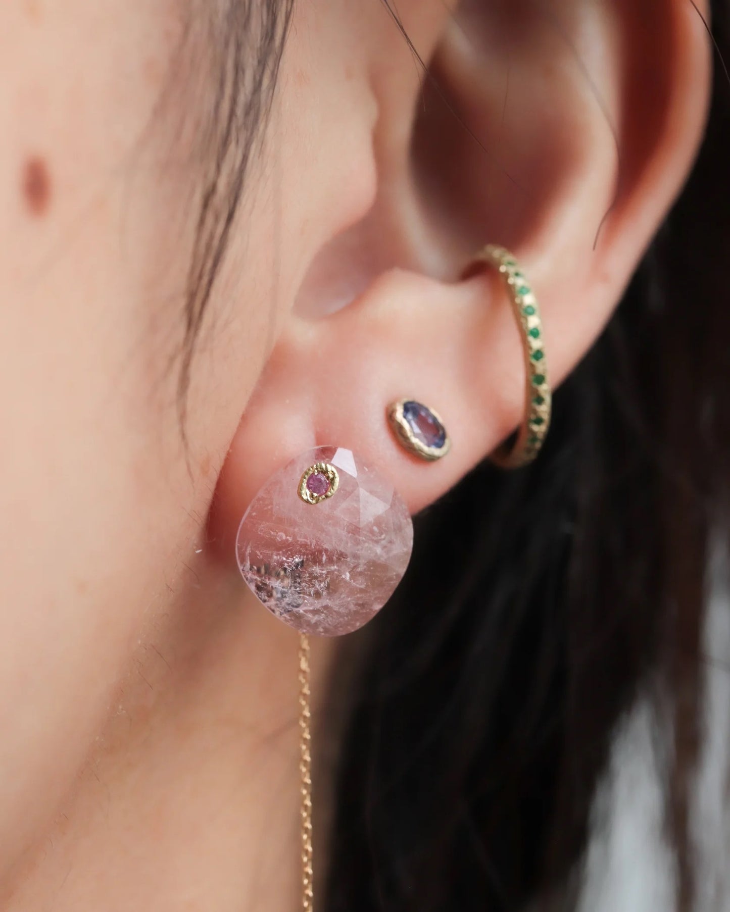 Morganite Flat Earrings