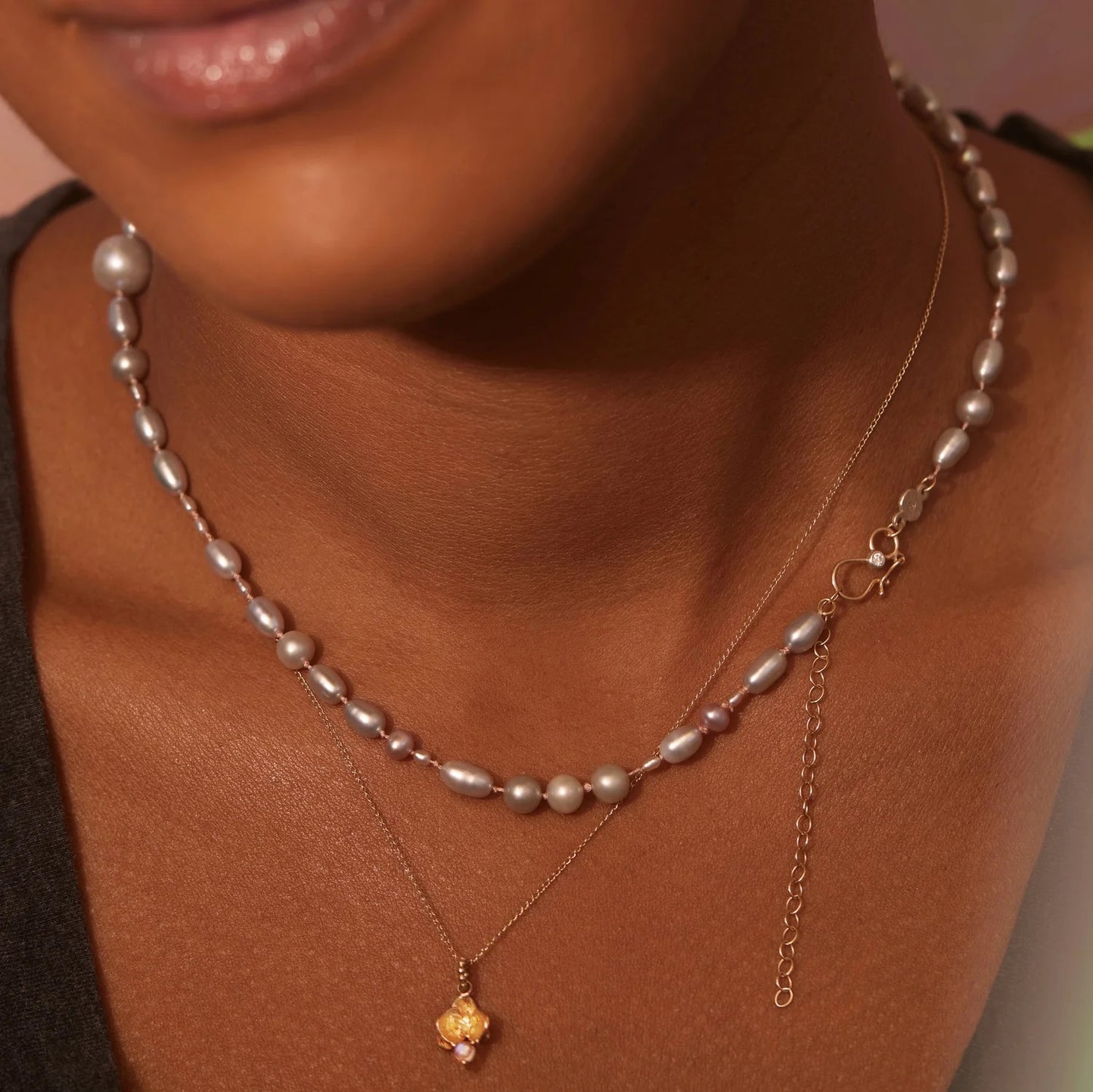 Earl Grey Pearl Strand Necklace