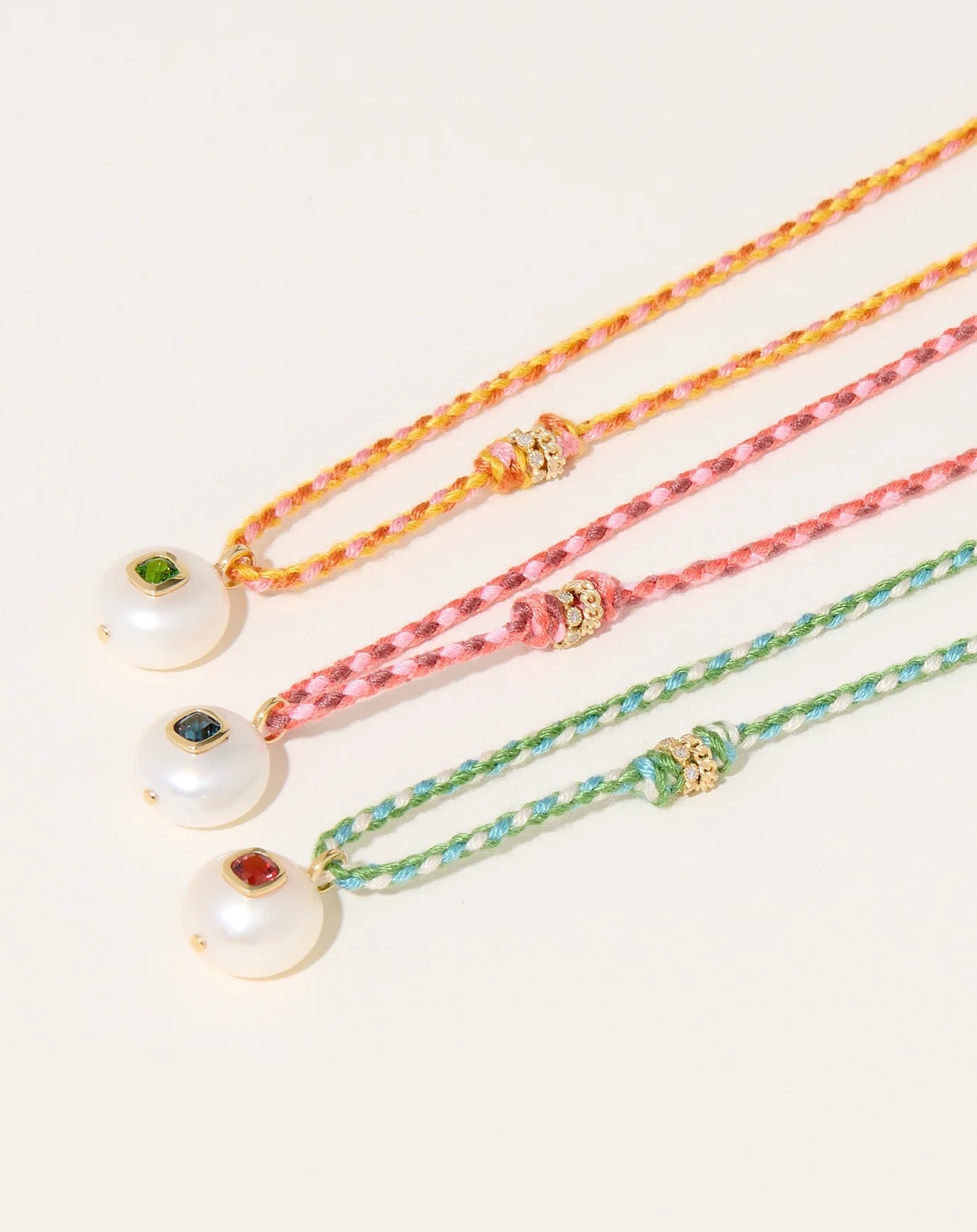EDDIE Pearl & Green Diopside Necklace