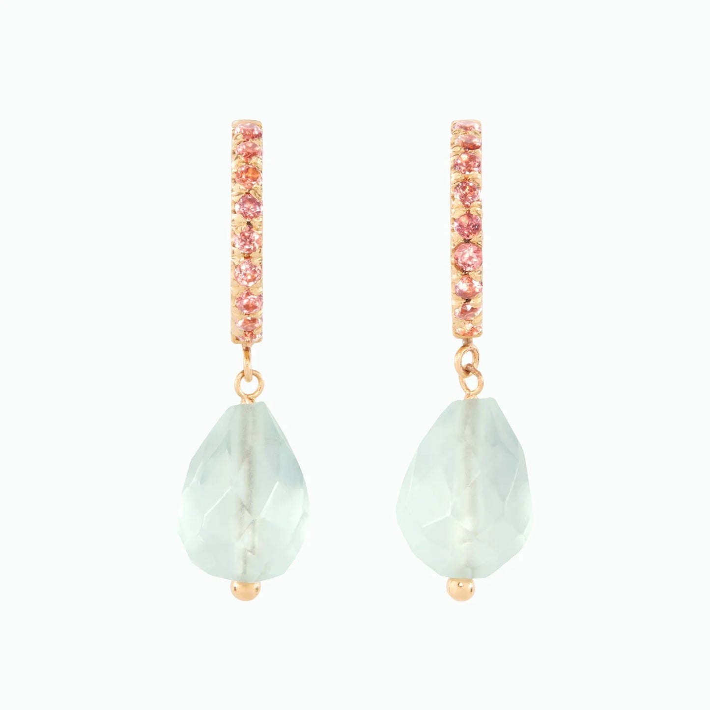 Aquamarine Drop Hoops