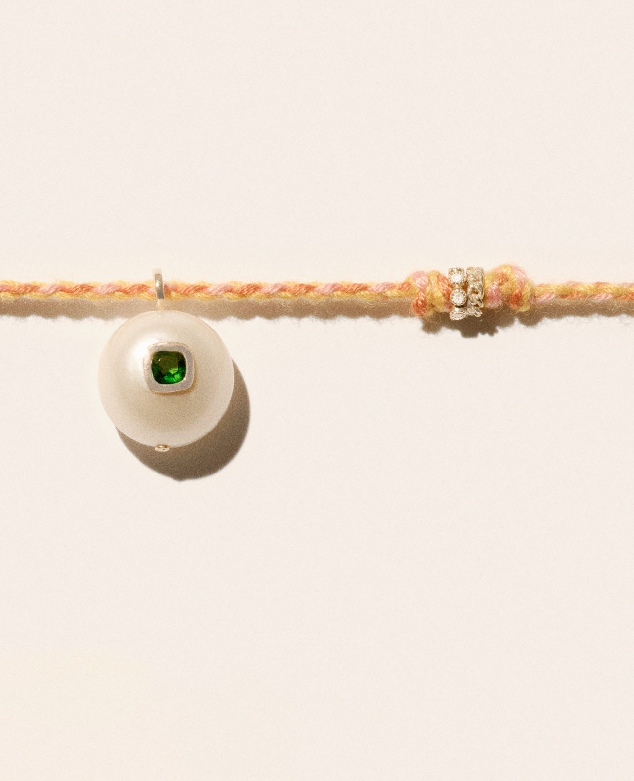 EDDIE Pearl & Green Diopside Necklace