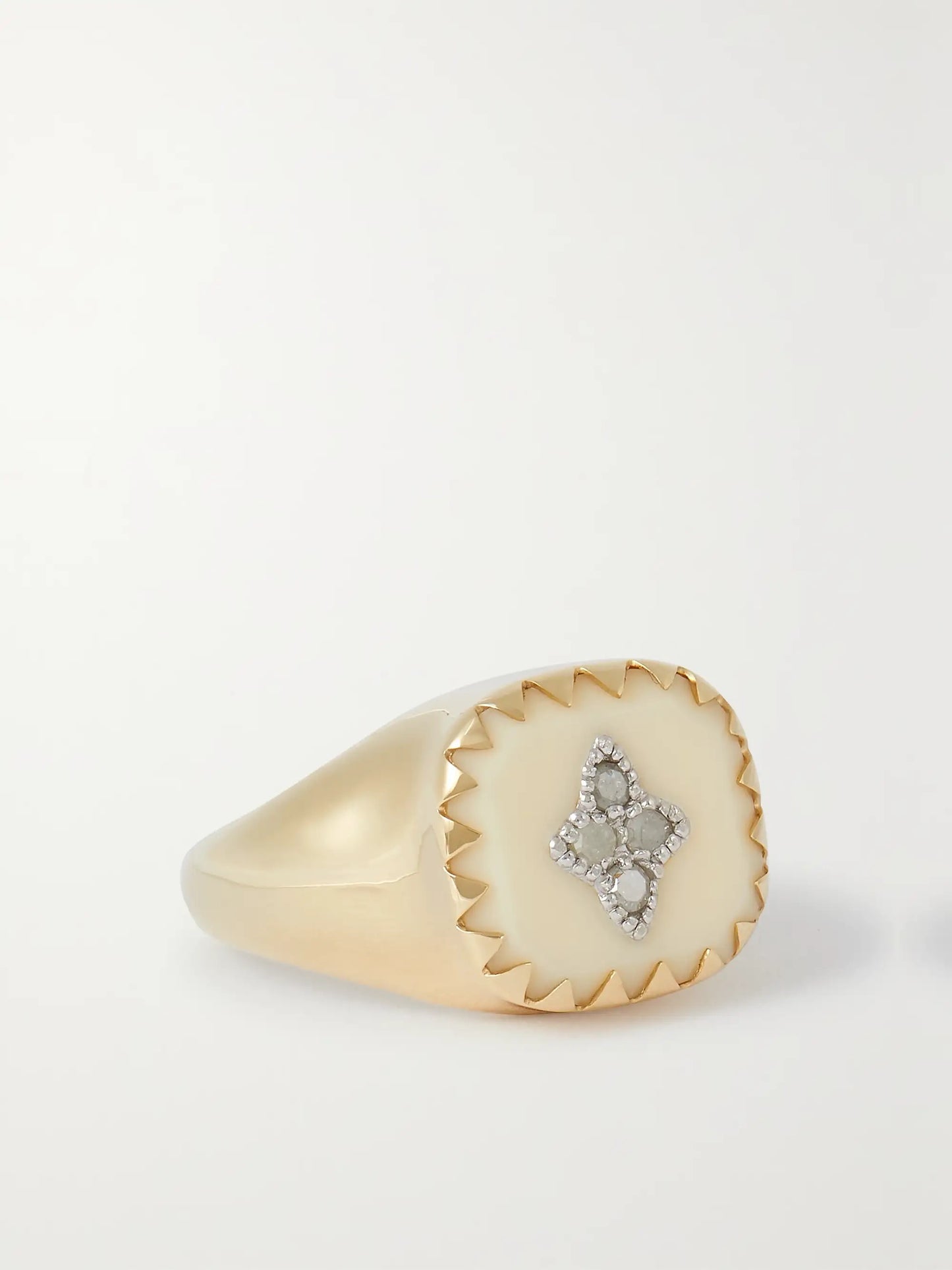 PIERRE White Resin Signet Ring