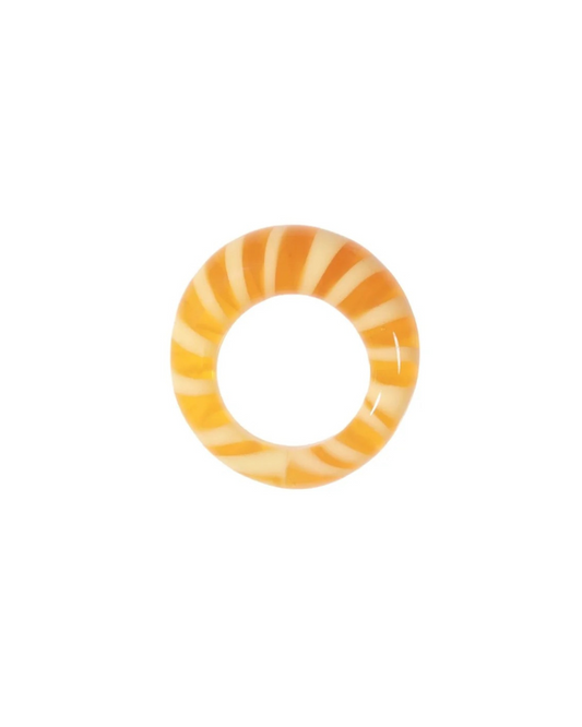 Spiral Glass Ring in Orange