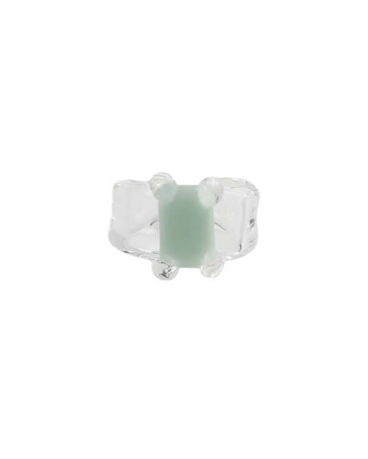 Prong Set Glass Ring